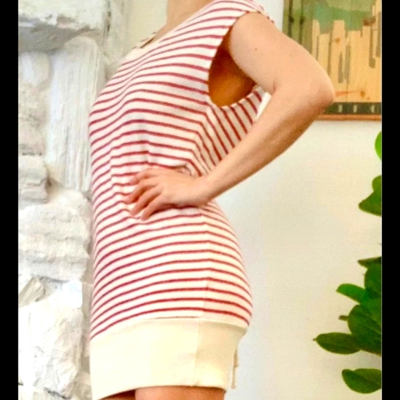 🐦- Splendid sz XS Red and Beige Lace Up Dress - Picture 1 of 4